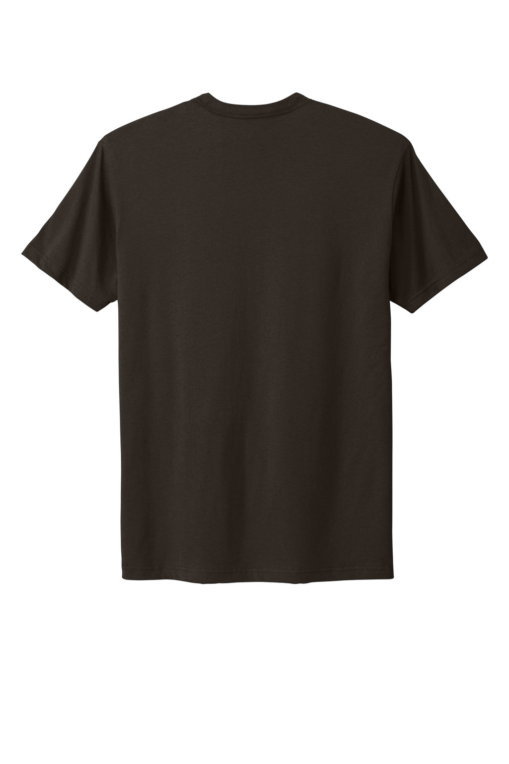 Rear View of DKChocolte Next Level Apparel Adult Cotton Tee. NL3600