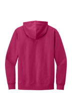 Rear View of DkFuchsia District V.I.T. Fleece Hoodie DT6100