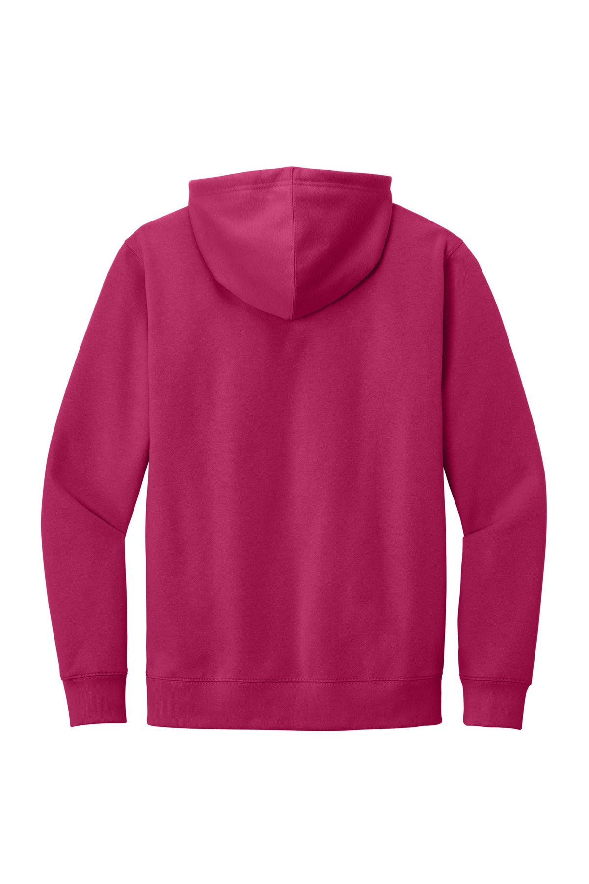 Rear View of DkFuchsia District V.I.T. Fleece Hoodie DT6100