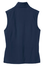 Rear View of Dress Blue Nvy Port Authority Core Soft Shell Vest. J325