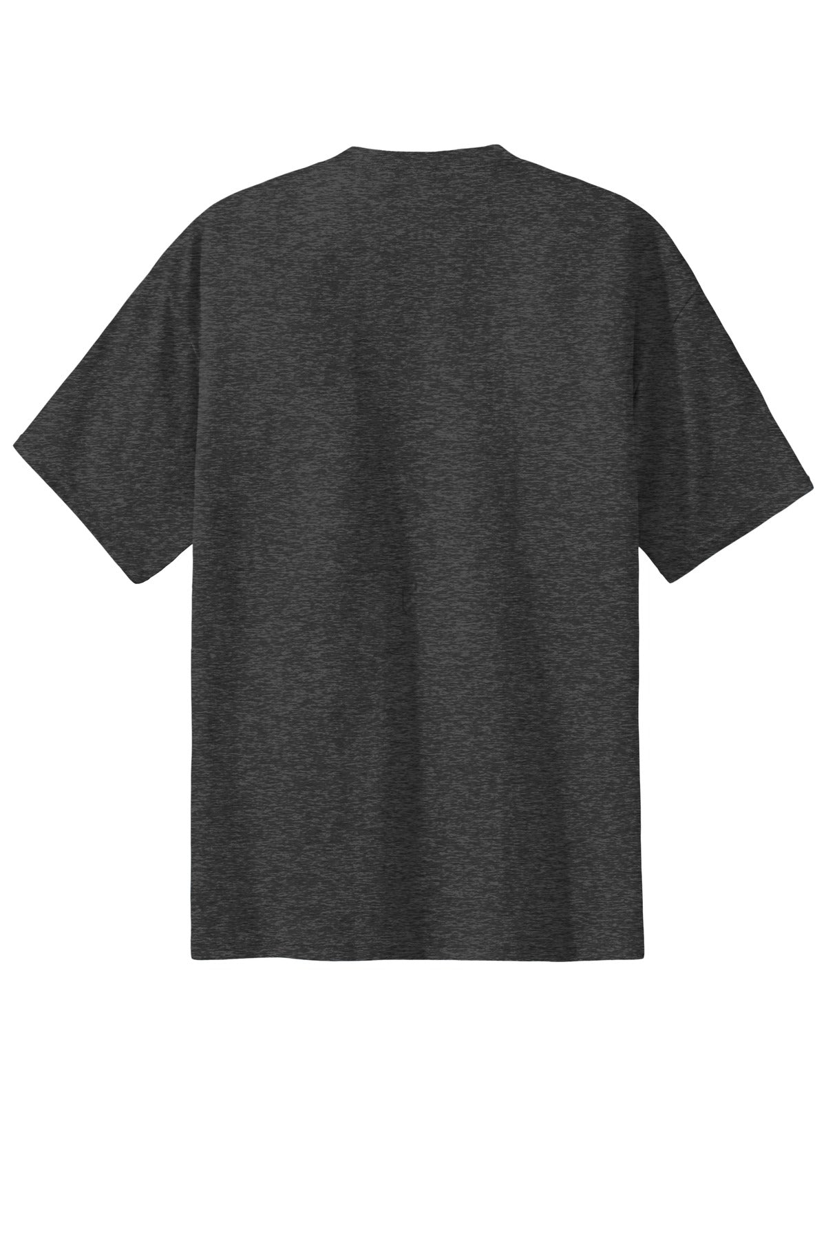 Rear View of Drk Hthr Grey Port & Co Essential Tee. PC61