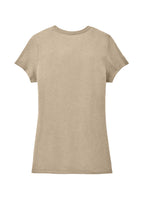 Rear View of DsrtTanHtr District Women's Perfect Tri Tee. DM130L