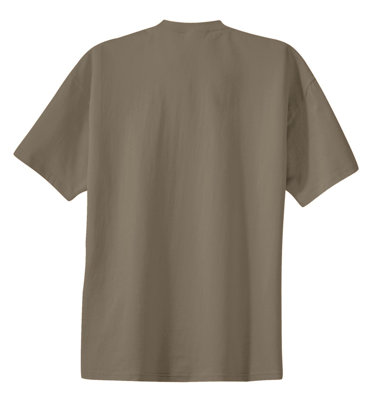 Rear View of Dusty Brown Port & Co Essential Tee. PC61