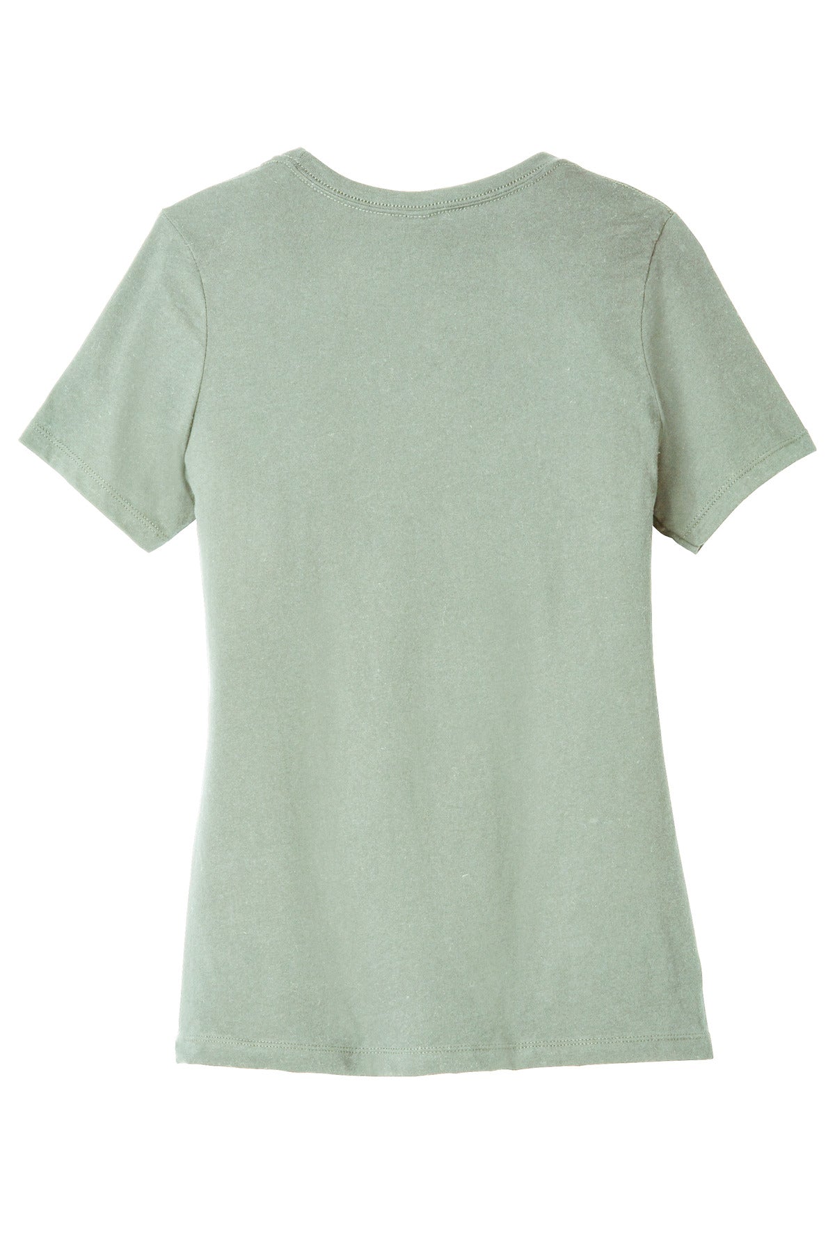 Rear View of DustyBlue BELLA+CANVAS Women's Relaxed Jersey Short Sleeve Tee. BC6400