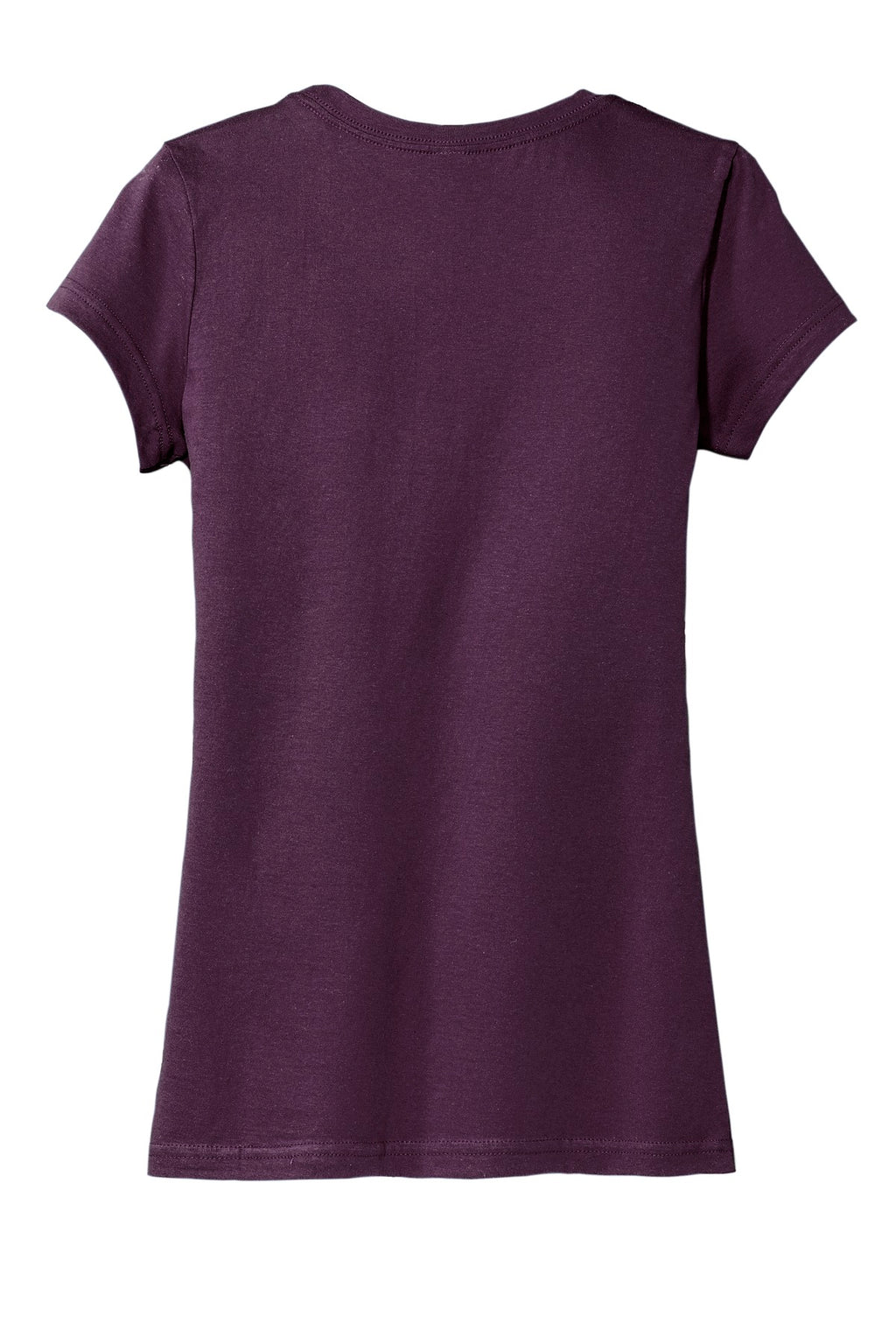 Rear View of Eggplant District Women's Fitted Very Important Tee . DT6001