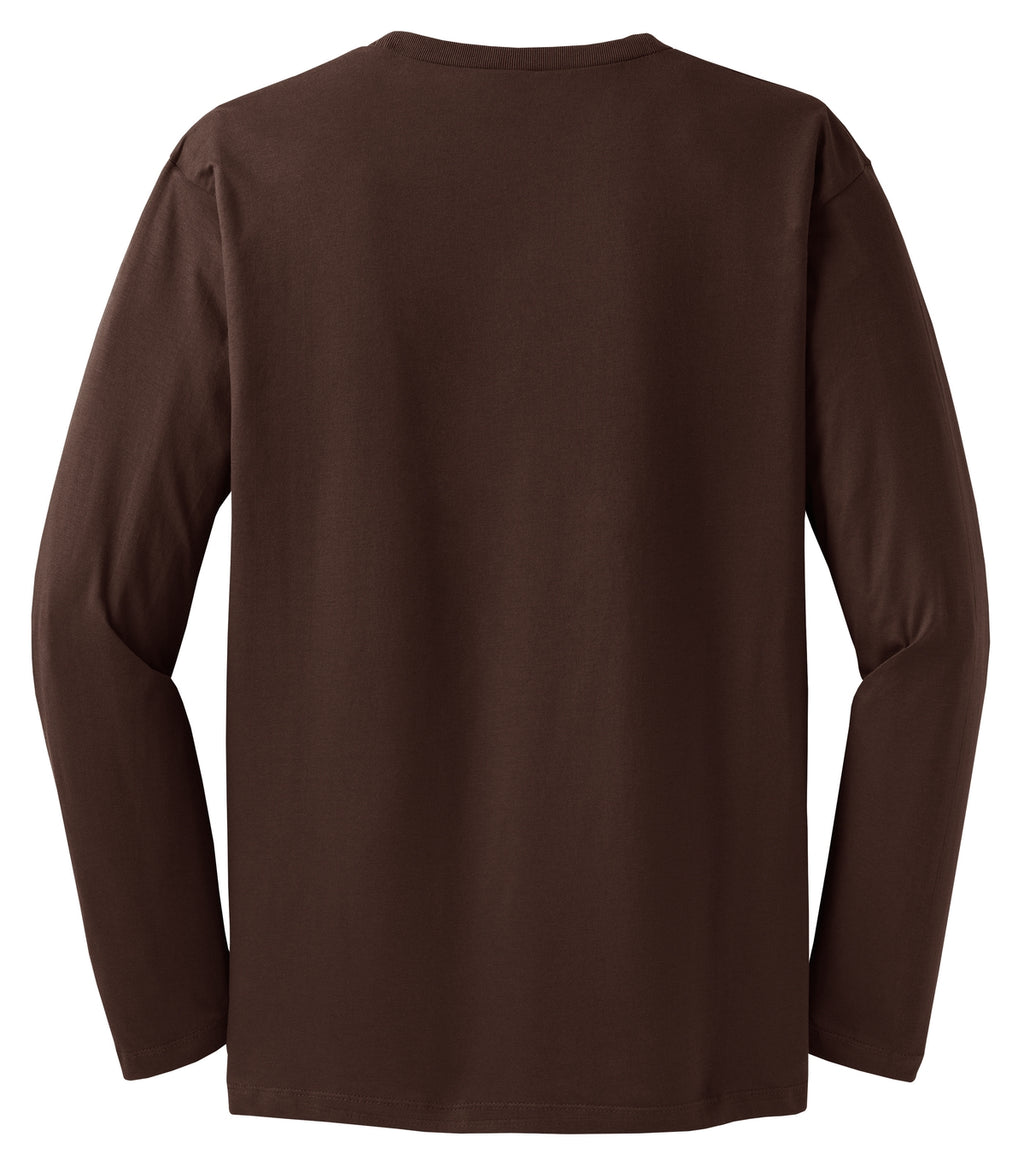 Rear View of Espresso District Perfect Weight Long Sleeve Tee. DT105
