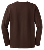 Rear View of Espresso District Perfect Weight Long Sleeve Tee. DT105