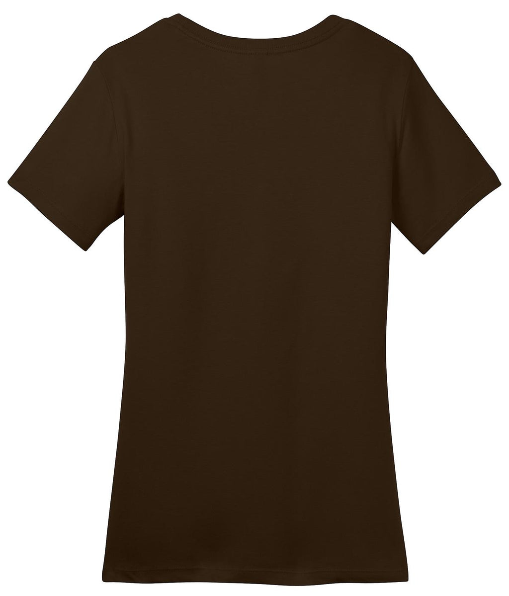 Rear View of Espresso District Women's Perfect Weight Tee. DM104L