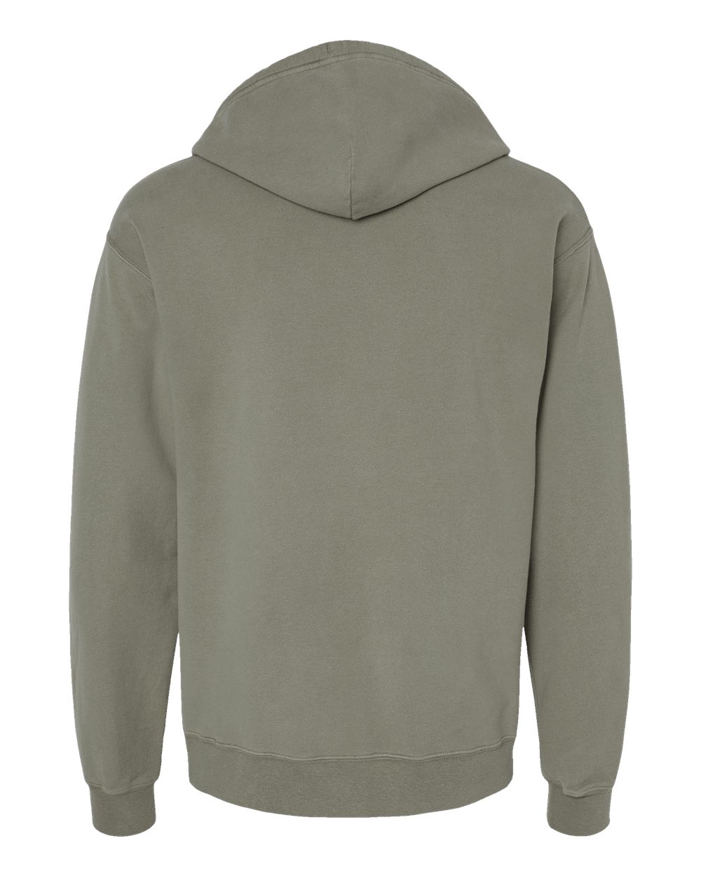 Rear View of Faded Fatigue Garment-Dyed Hooded Sweatshirt - GDH450
