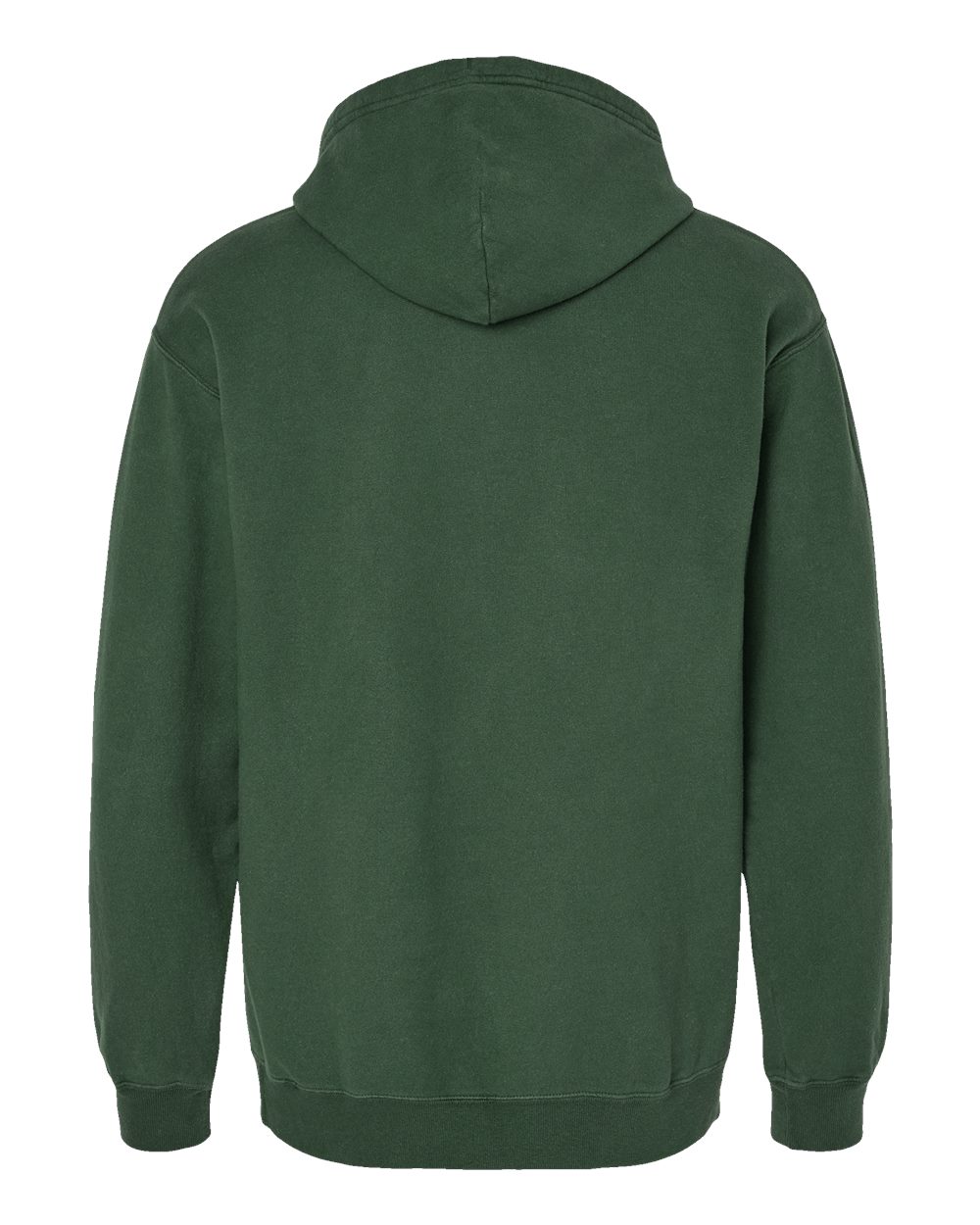 Rear View of Field Green Garment-Dyed Hooded Sweatshirt - GDH450