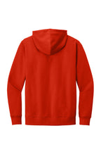 Rear View of FieryRed District V.I.T. Fleece Hoodie DT6100