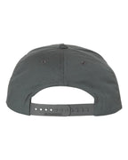 Rear View of Flint Grey Pinch Front Structured Snapback Trucker Cap - 255