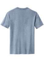 Rear View of FlntBluHtr District Perfect Blend CVC Tee. DM108