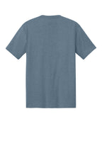 Rear View of FlntBluHtr District Perfect Tri Tee. DM130