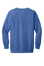 Rear View of Flo Blue COMFORT COLORS Ring Spun Crewneck Sweatshirt. 1566