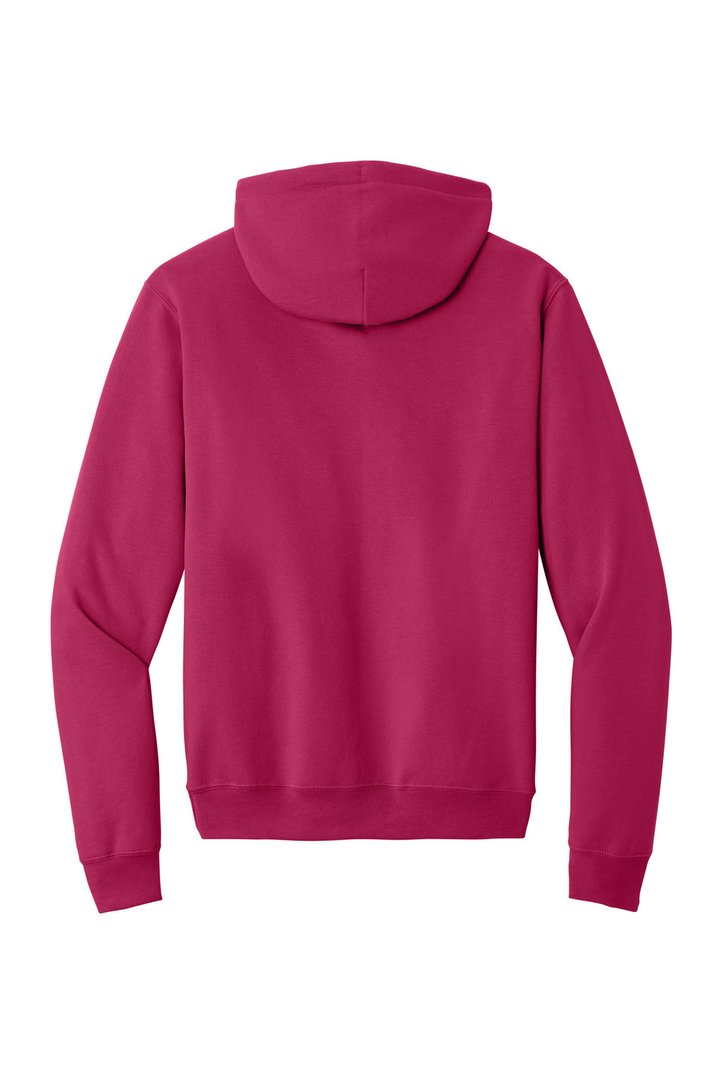 Rear View of FlushPink Port & Co Core Fleece Pullover Hooded Sweatshirt. PC78H