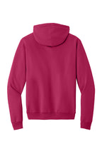 Rear View of FlushPink Port & Co Core Fleece Pullover Hooded Sweatshirt. PC78H
