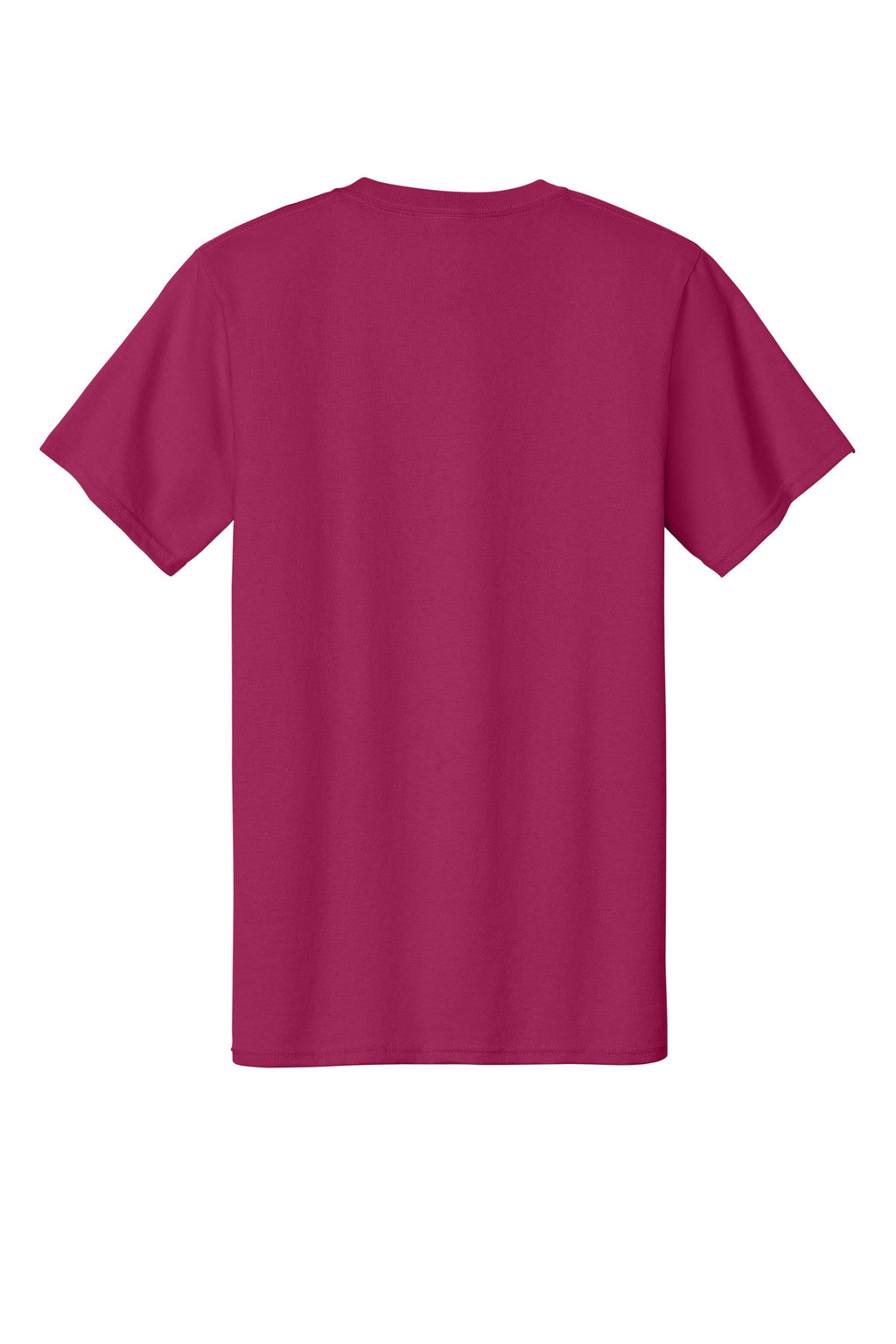 Rear View of FlushPink Port & Co Essential Tee. PC61