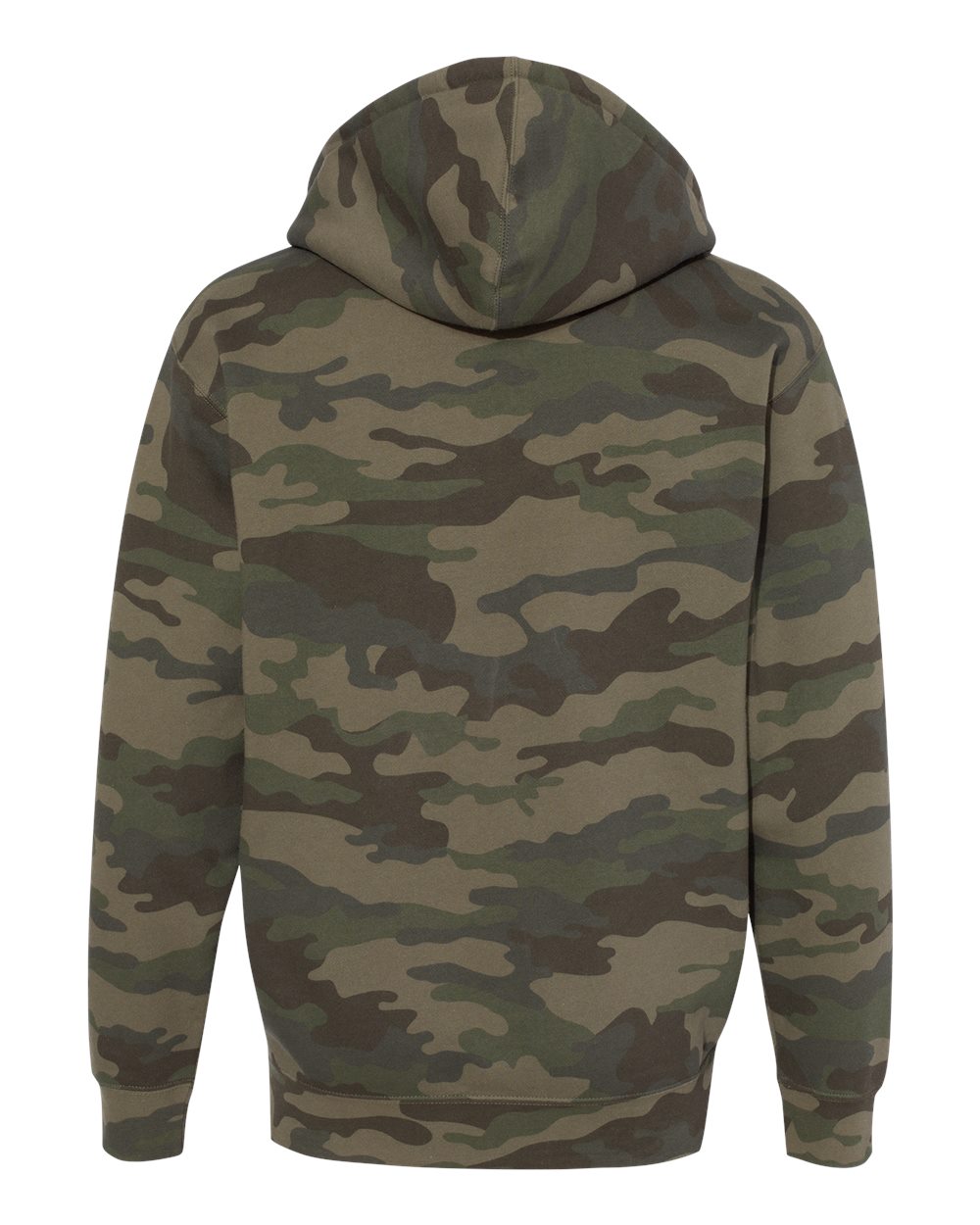 Rear View of Forest Camo Heavyweight Full-Zip Hooded Sweatshirt - IND4000Z