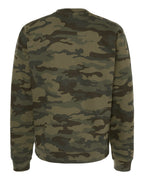 Rear View of Forest Camo Midweight Crewneck Sweatshirt - SS3000
