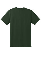 Rear View of Forest Gildan DryBlend 50 Cotton/50 Poly T-Shirt. 8000