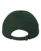Rear View of Forest Green Bio-Washed Classic Dad Hat - VC300A