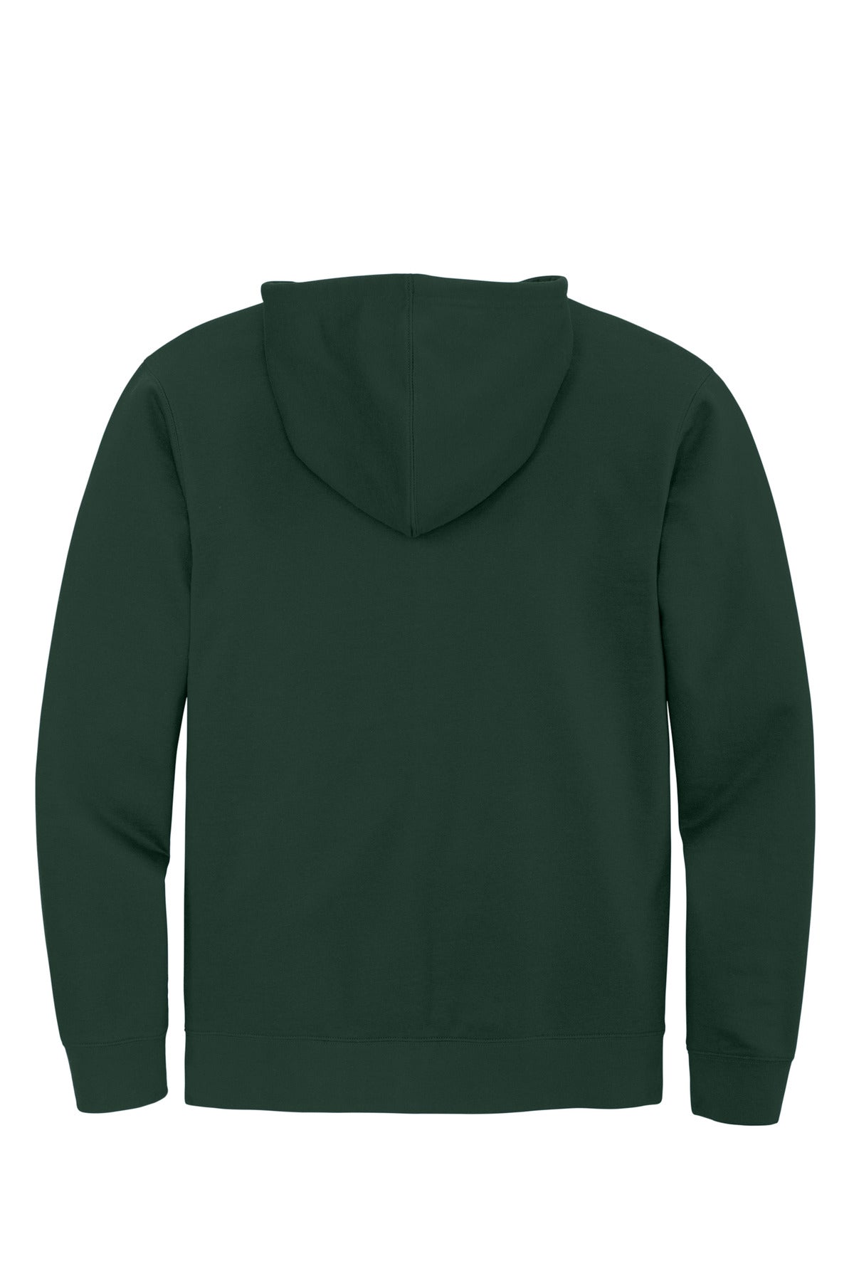 Rear View of Forest Green District V.I.T. Fleece Full-Zip Hoodie DT6102