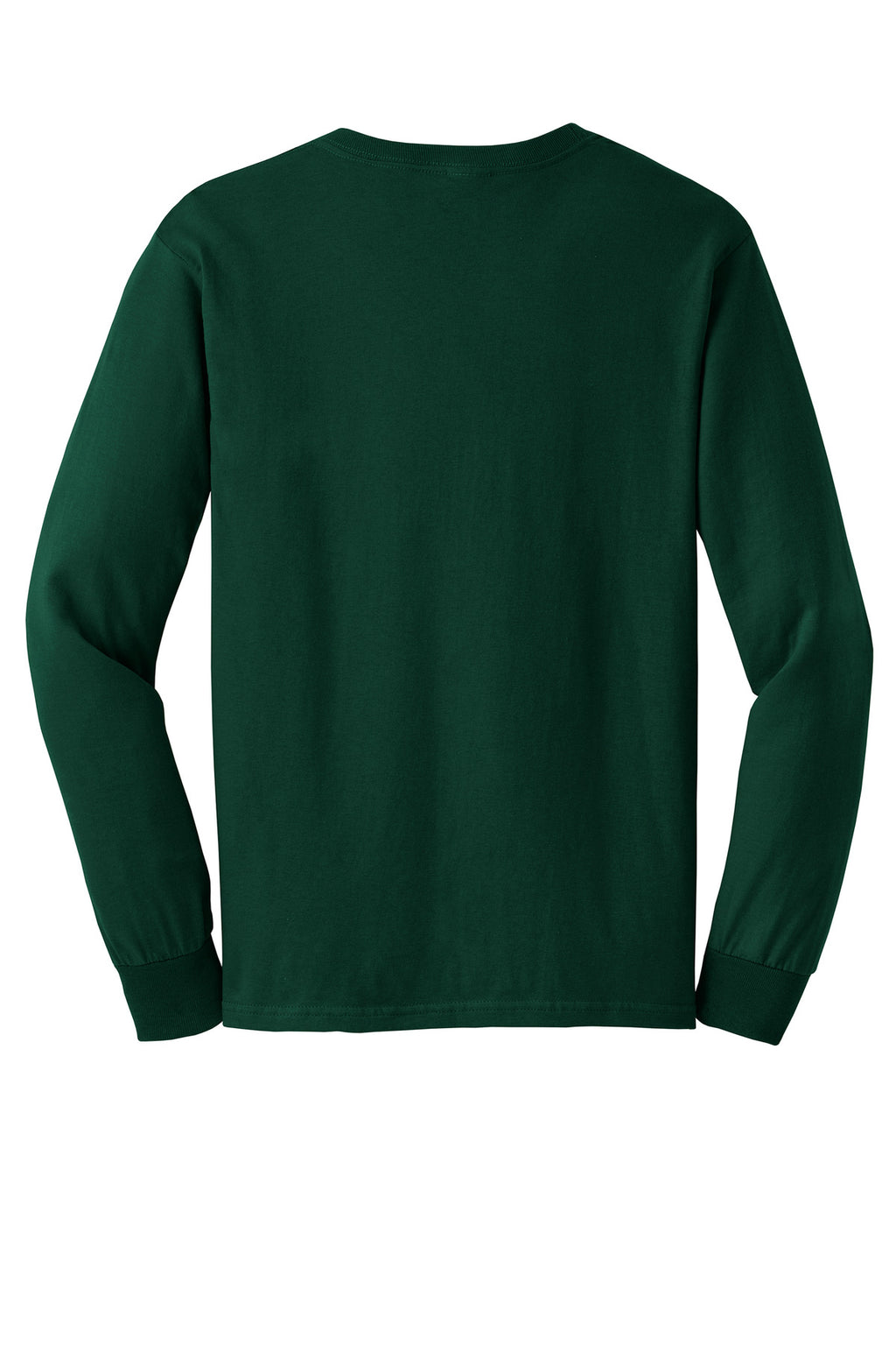Rear View of Forest Green Gildan - Ultra Cotton 100% US Cotton Long Sleeve T-Shirt. G2400