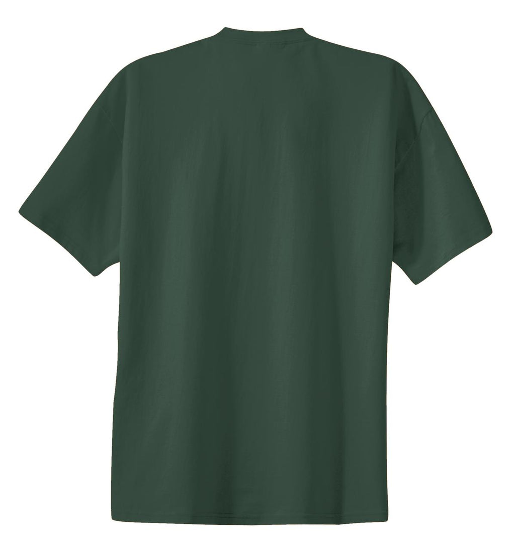 Rear View of Forest Green Port & Co Essential Tee. PC61
