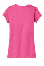 Rear View of Fuchsia Frost District Women's Fitted Very Important Tee . DT6001