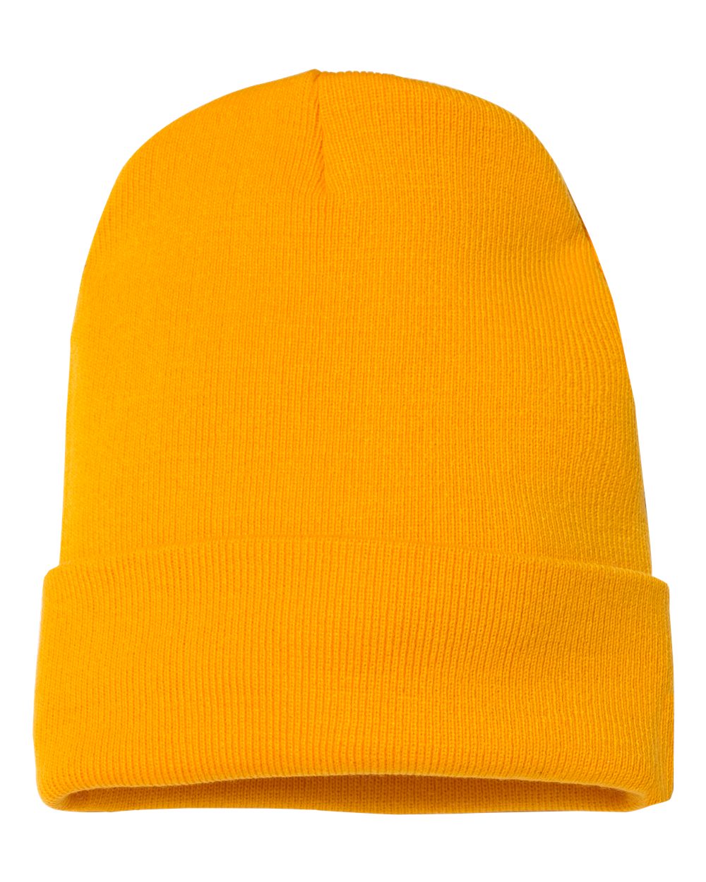 Rear View of Gold Cuffed Beanie - 1501KC