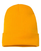 Rear View of Gold Cuffed Beanie - 1501KC
