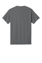 Rear View of GphHeather Port & Co Core Cotton Tee. PC54