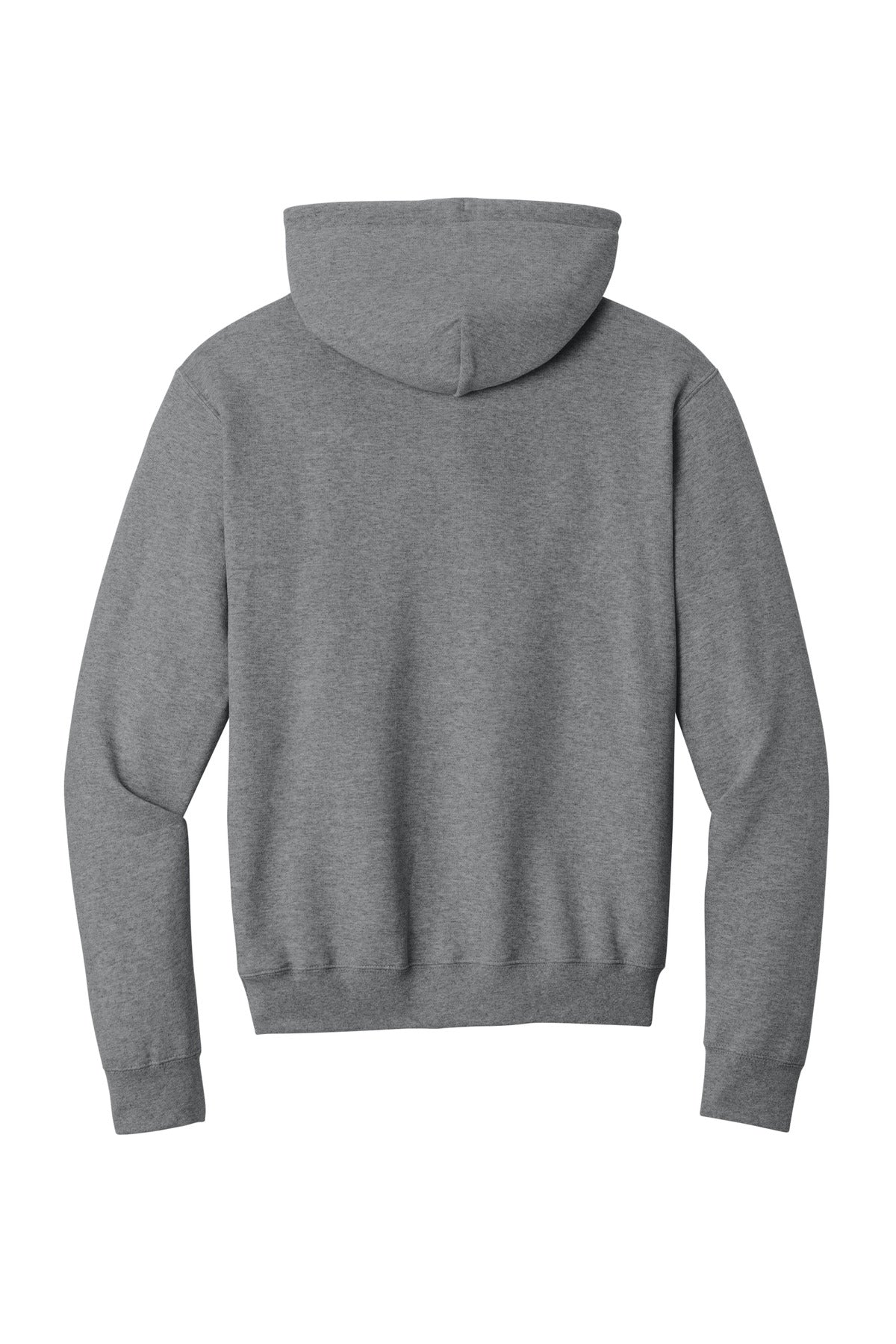 Rear View of Graphite Hthr Port & Co Core Fleece Pullover Hooded Sweatshirt. PC78H