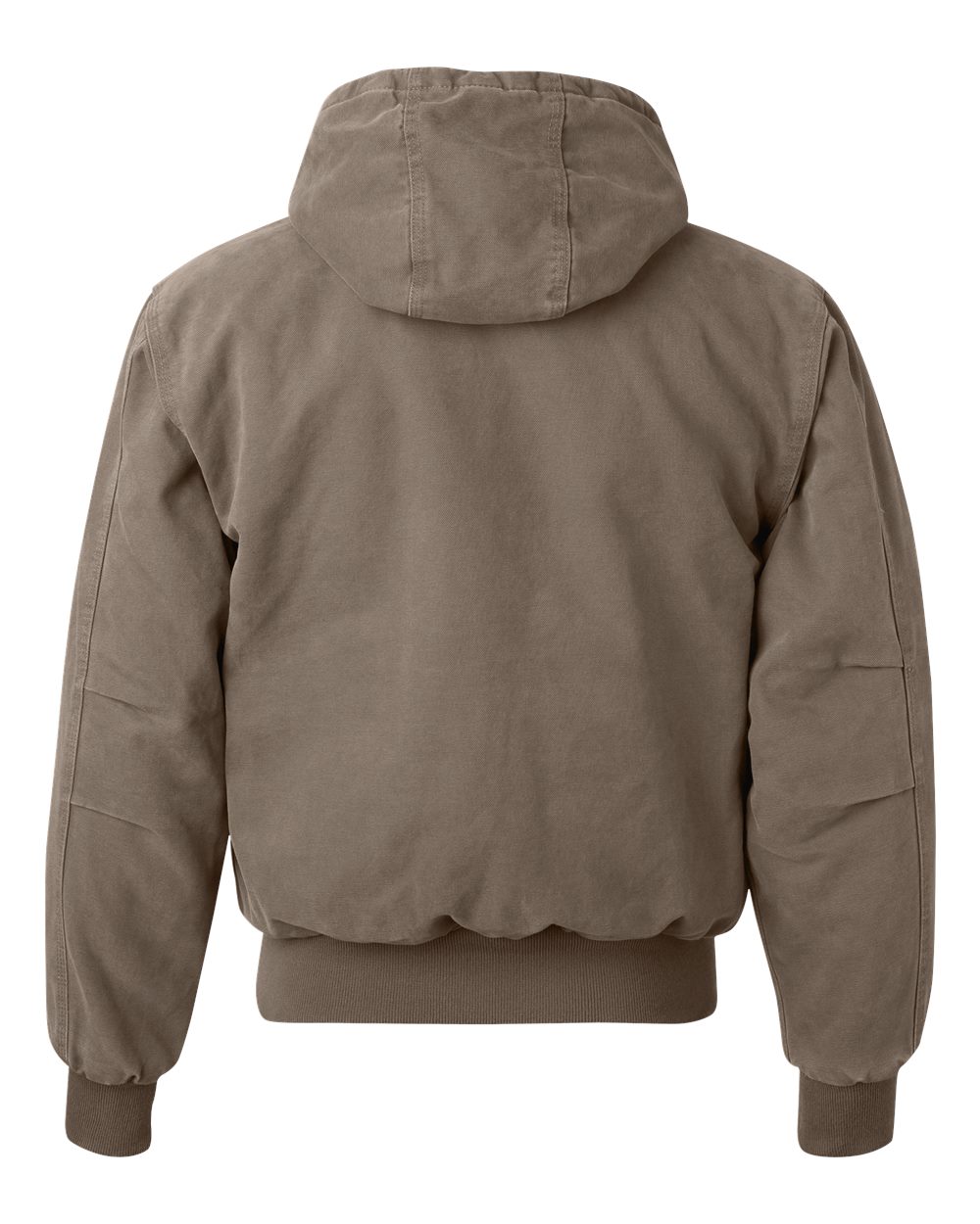 Rear View of Gravel Cheyenne Boulder Cloth™ Hooded Jacket with Tricot Quilt Lining - 5020