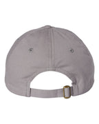 Rear View of Grey Bio-Washed Classic Dad Hat - VC300A