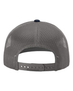 Rear View of Grey/ Charcoal/ Navy Snapback Trucker Cap - 112