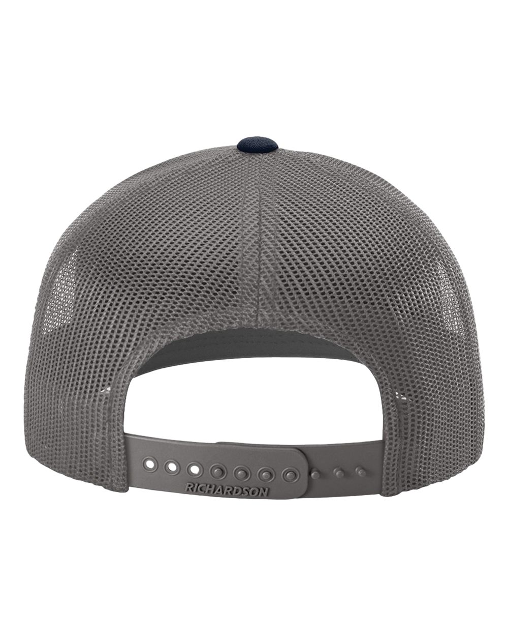Rear View of Grey/ Charcoal/ Navy Snapback Trucker Cap - 112