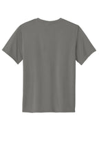 Rear View of Grey Concrete Port & Co Youth Performance Tee. PC380Y