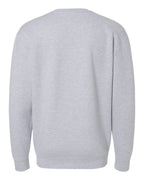 Rear View of Grey Heather Heavyweight Crewneck Sweatshirt - IND3000