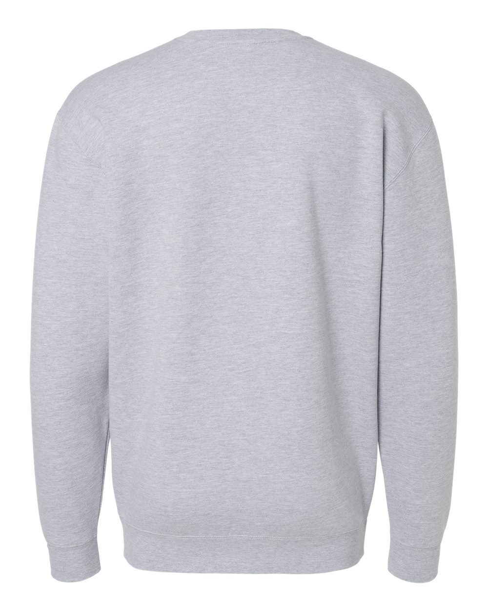Rear View of Grey Heather Heavyweight Crewneck Sweatshirt - IND3000