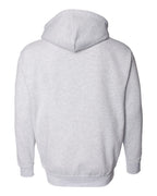 Rear View of Grey Heather Heavyweight Full-Zip Hooded Sweatshirt - IND4000Z