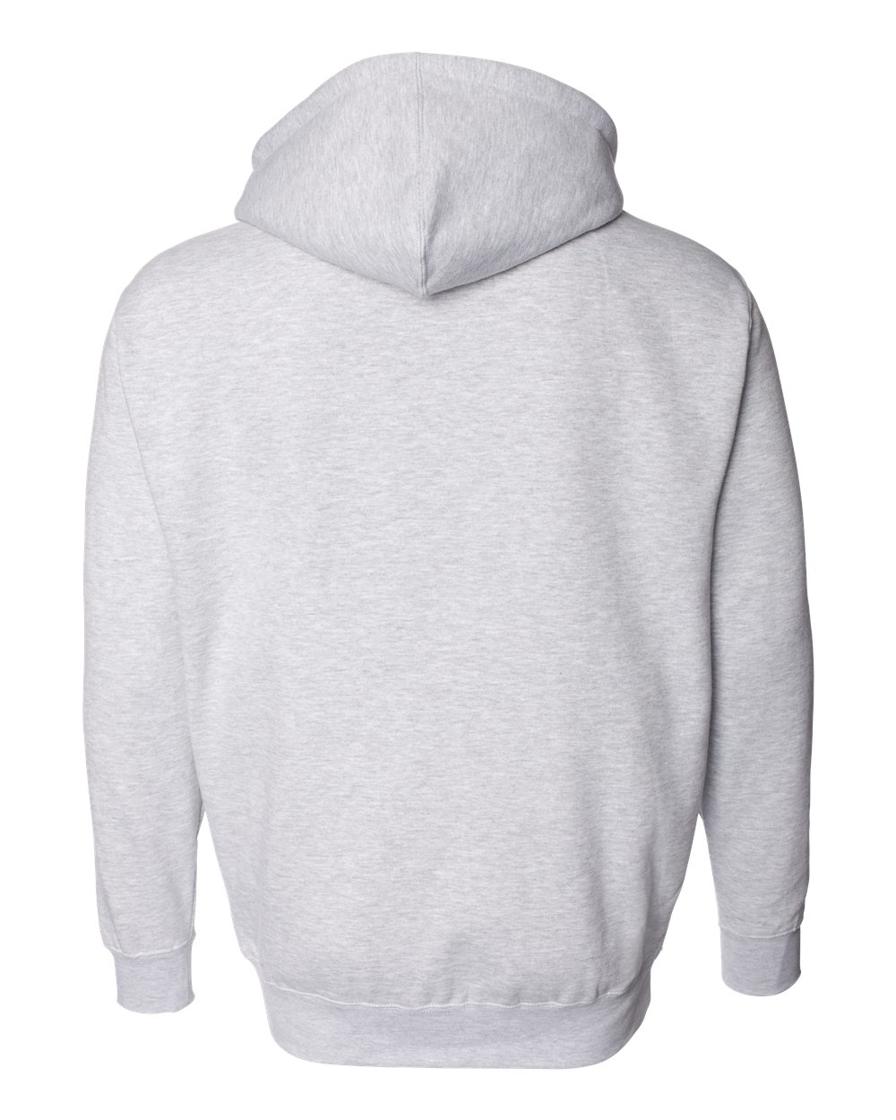 Rear View of Grey Heather Heavyweight Full-Zip Hooded Sweatshirt - IND4000Z