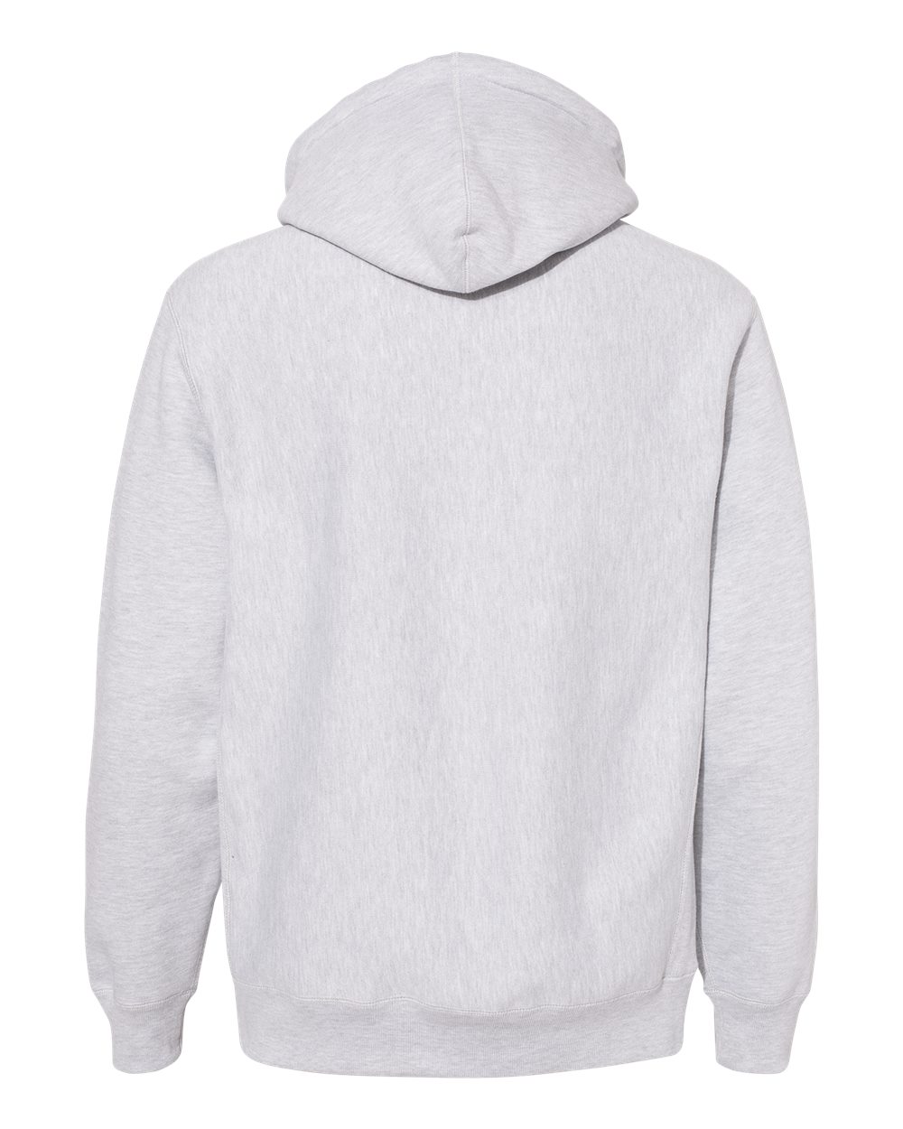 Rear View of Grey Heather Legend - Premium Heavyweight Cross-Grain Hooded Sweatshirt - IND5000P