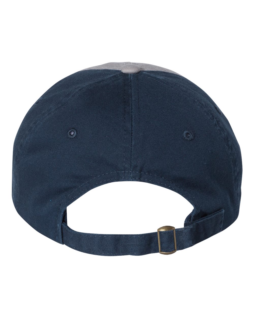Rear View of Grey/ Navy Bio-Washed Classic Dad Hat - VC300A