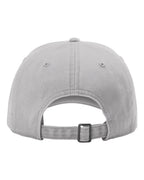 Rear View of Grey Peach Twill Dad Hat - 326