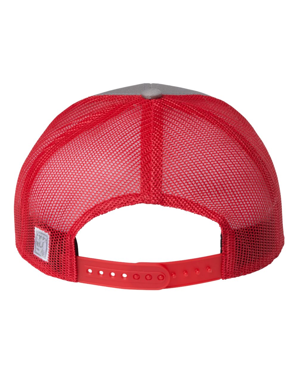 Rear View of Grey/ Red Everyday Trucker Cap - GB452E