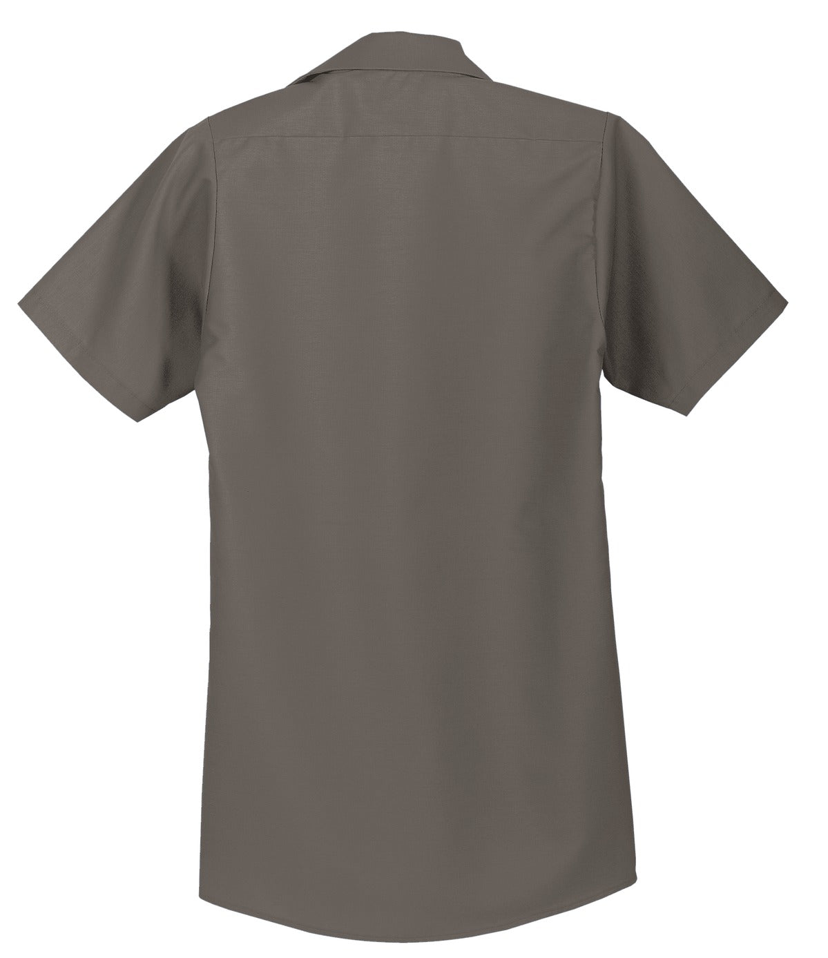Rear View of Grey Red Kap Short Sleeve Industrial Work Shirt. SP24