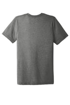 Rear View of Grey TB BELLA+CANVAS Unisex Triblend Short Sleeve Tee. BC3413