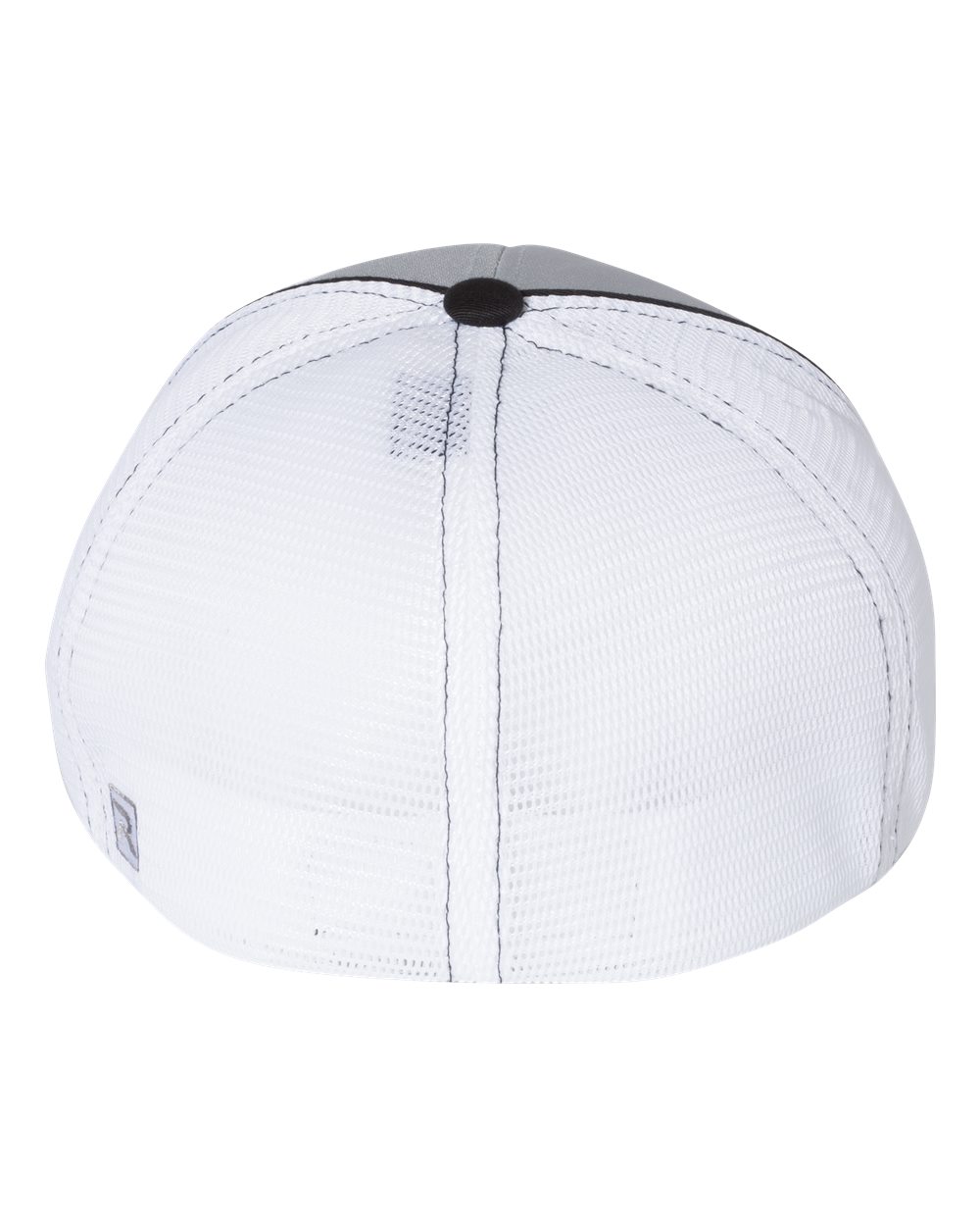 Rear View of Grey/ White/ Black Tri Pulse Sportmesh R-Flex Cap - 172